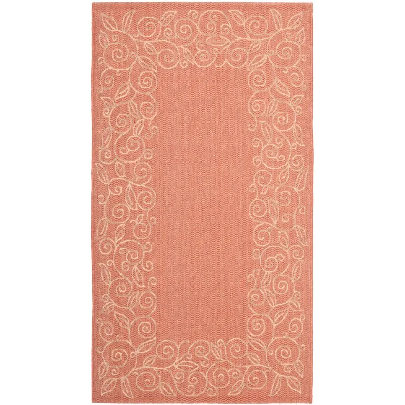 New Safavieh Courtyard Zak Terracotta / Beige 2 ft. 7 inch x 5 ft. Indoor/Outdoor Area Rug!