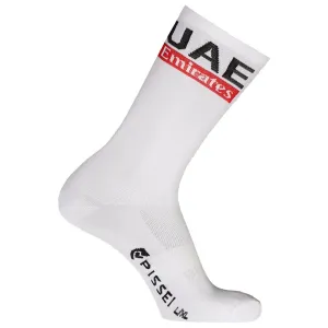 NEW UAE Team Emirates Cycling Socks 2024, Black - White, Fits Men Size 9-12