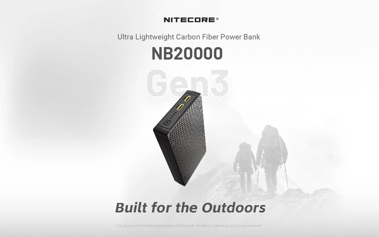 Nitecore HU2000 2000 Lumen Headlamp with NB20000 Gen 3 Power Bank