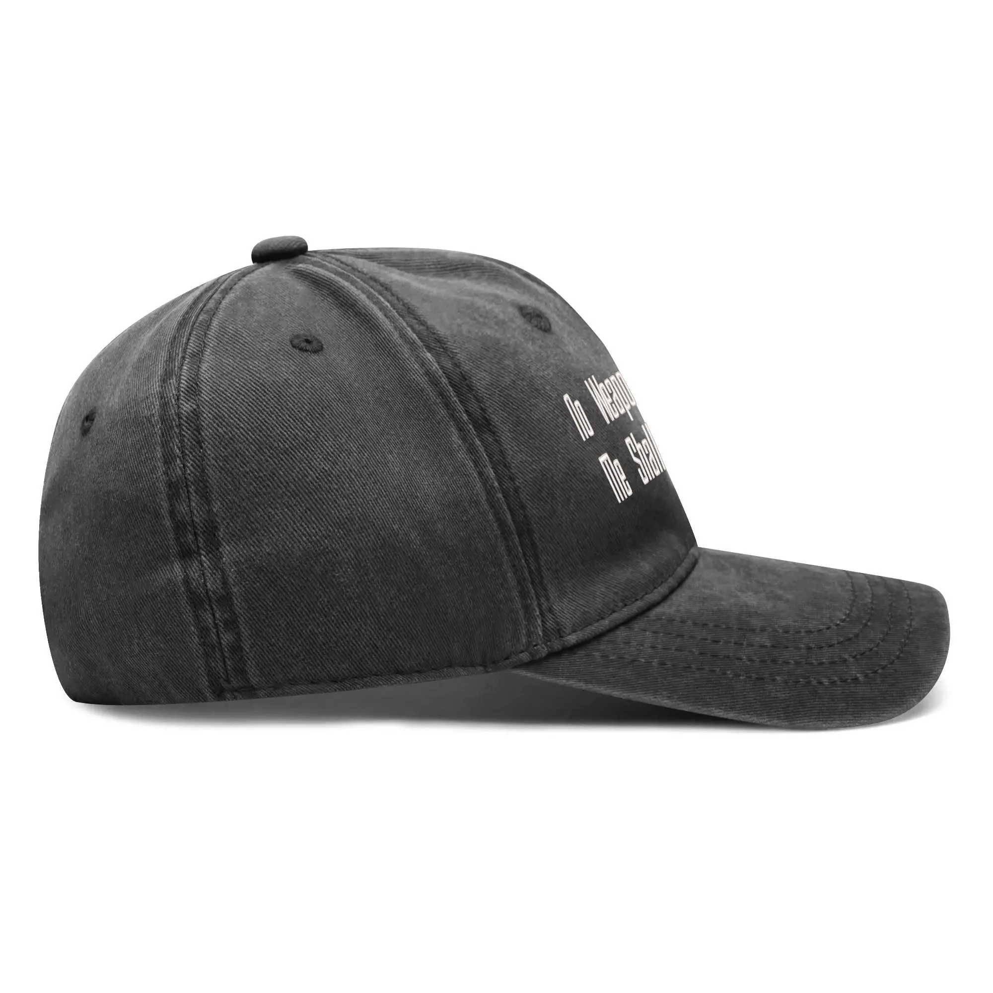 No Weapon Against Me Shall Prosper Typography Embroidered Denim Baseball Cap