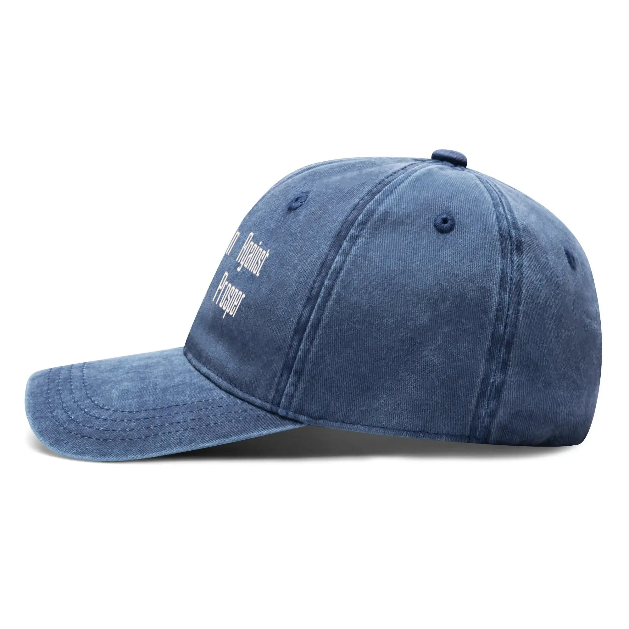 No Weapon Against Me Shall Prosper Typography Embroidered Denim Baseball Cap