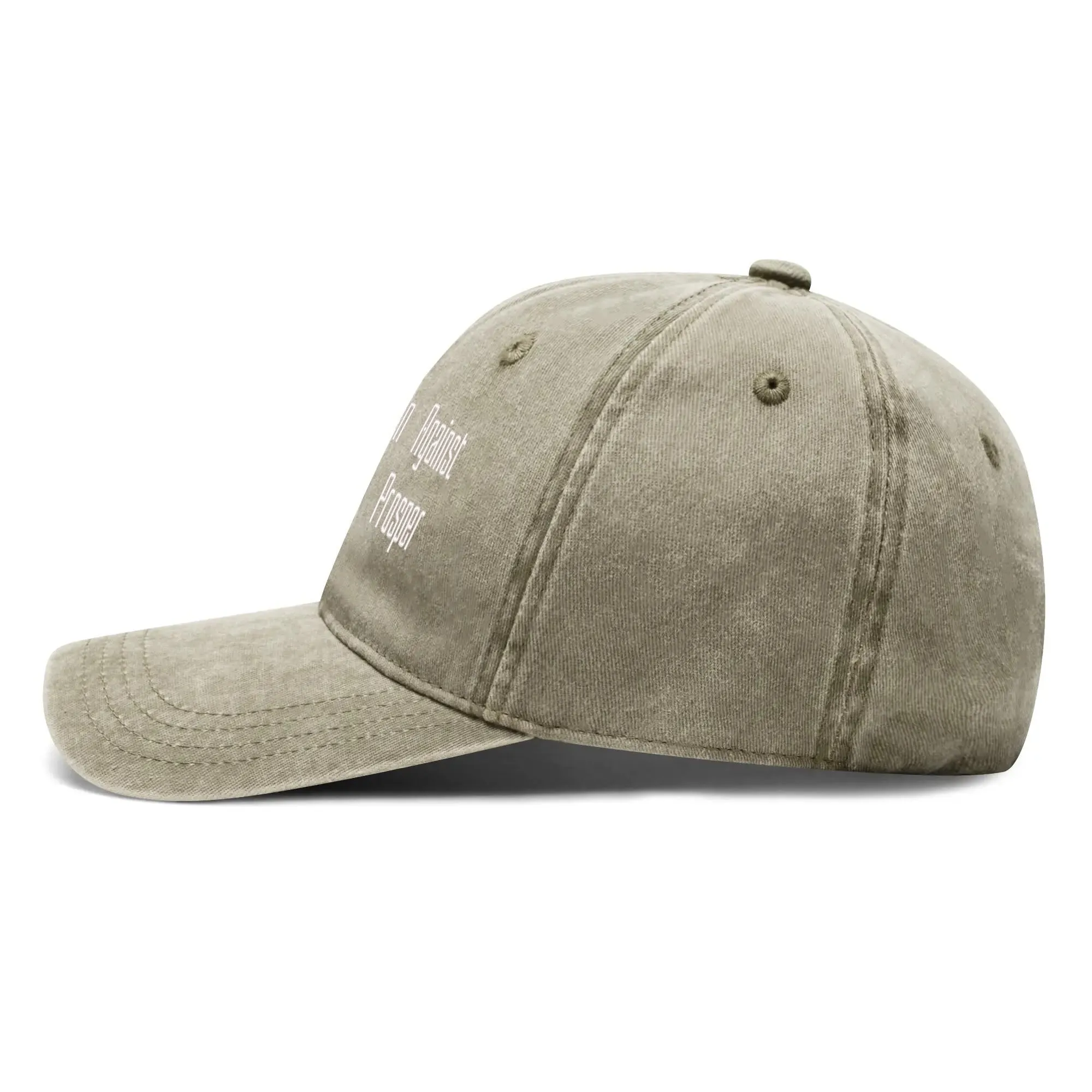 No Weapon Against Me Shall Prosper Typography Embroidered Denim Baseball Cap