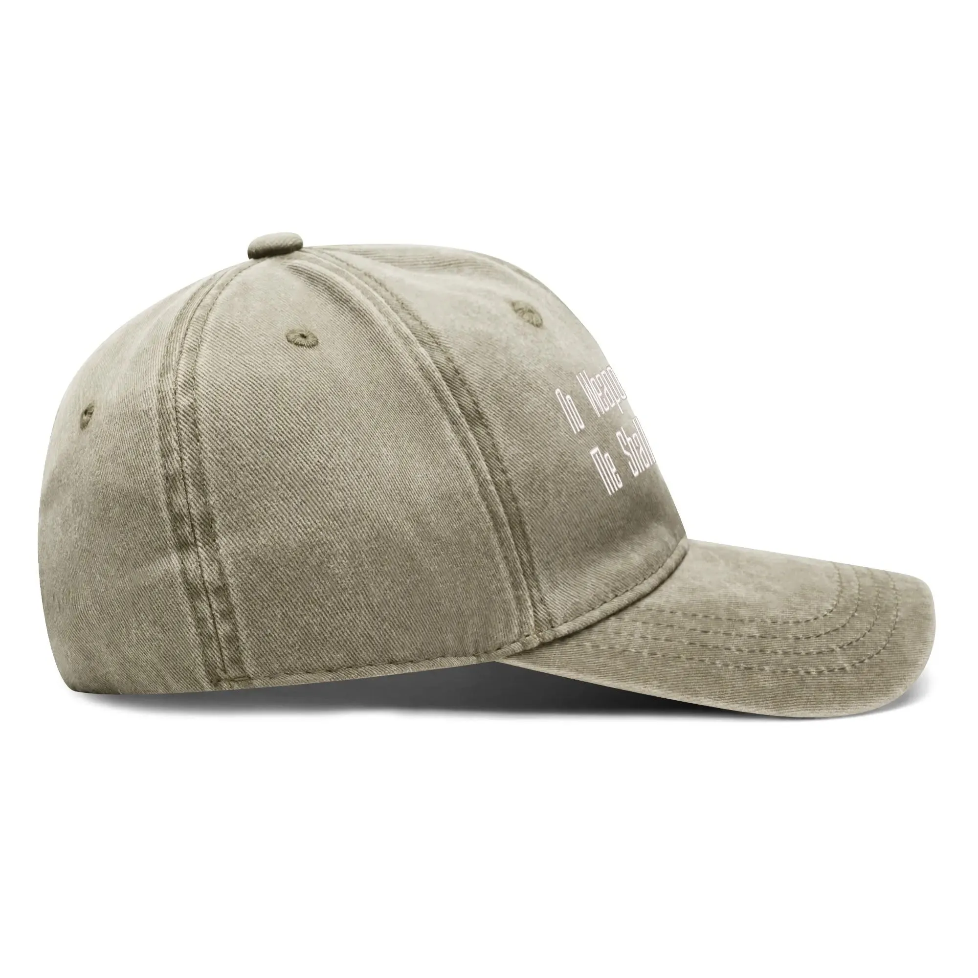 No Weapon Against Me Shall Prosper Typography Embroidered Denim Baseball Cap