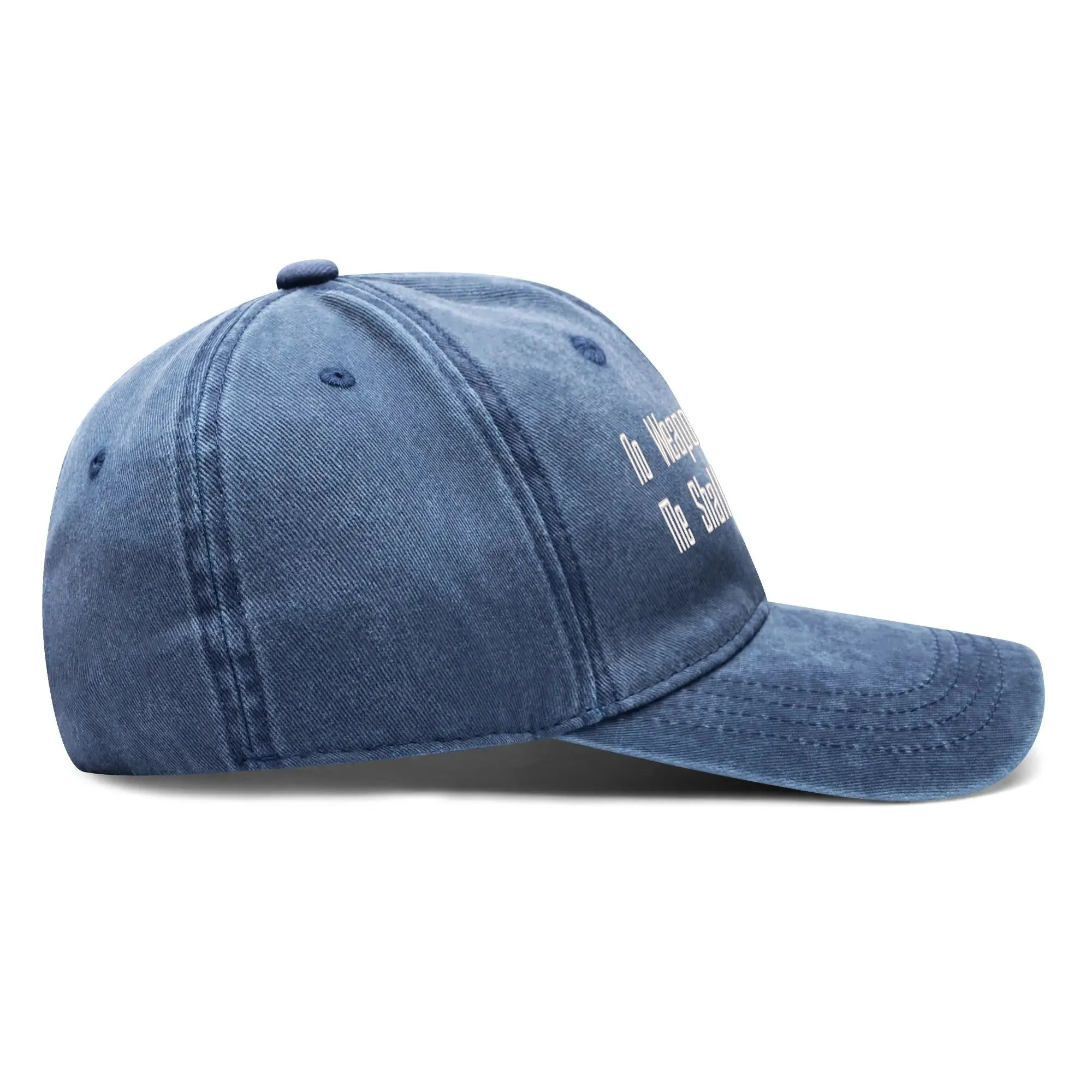 No Weapon Against Me Shall Prosper Typography Embroidered Denim Baseball Cap