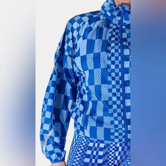 NWT $168 Sweaty Betty Pack Away Jacket Blue S M Small Medium Hiking Camping NEW
