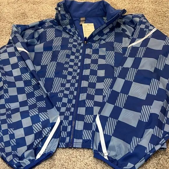 NWT $168 Sweaty Betty Pack Away Jacket Blue S M Small Medium Hiking Camping NEW
