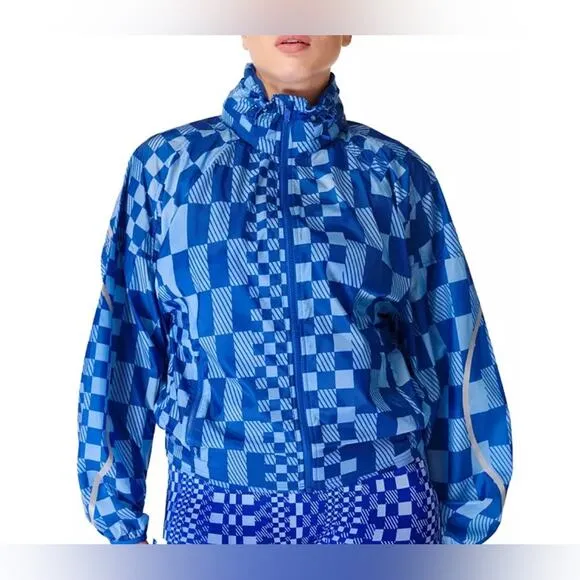 NWT $168 Sweaty Betty Pack Away Jacket Blue S M Small Medium Hiking Camping NEW