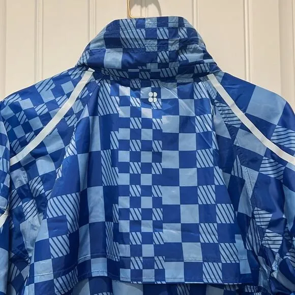 NWT $168 Sweaty Betty Pack Away Jacket Blue S M Small Medium Hiking Camping NEW