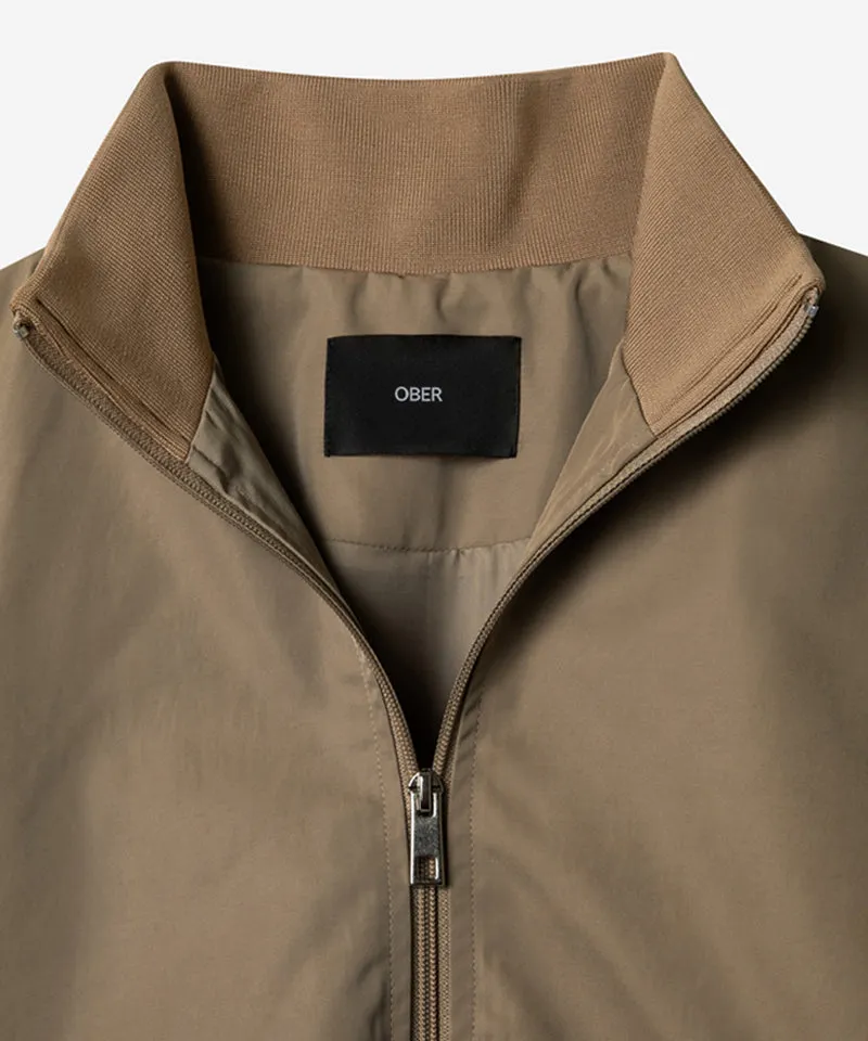 OBER Golf Memory Zip-Up Wind Vest - Beige