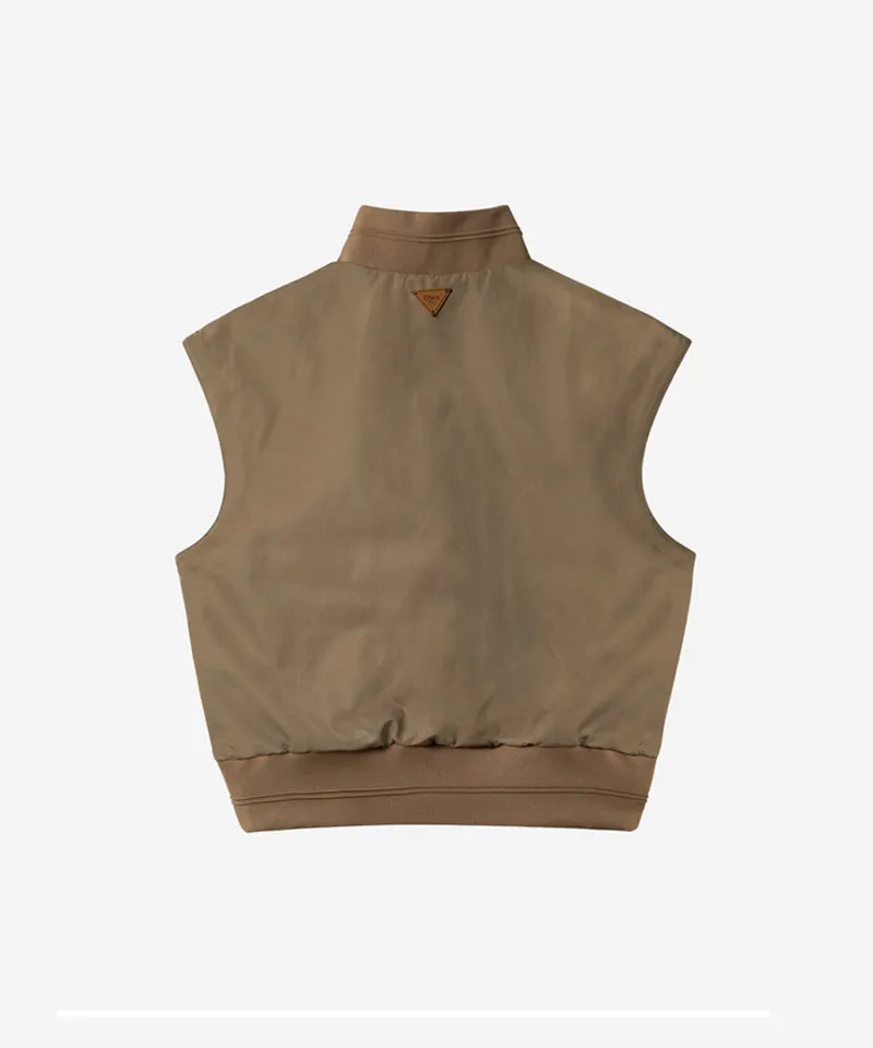 OBER Golf Memory Zip-Up Wind Vest - Beige