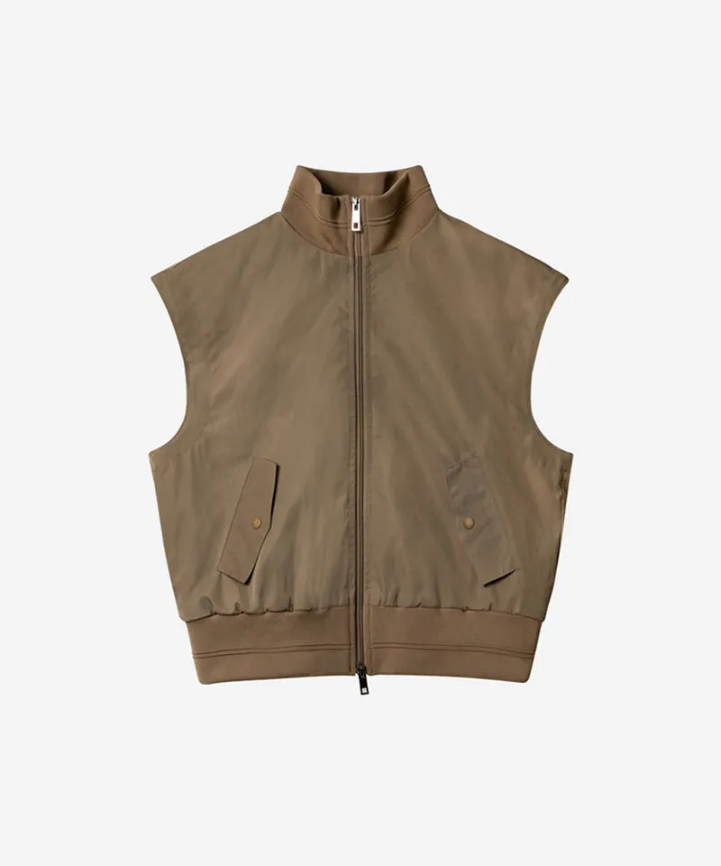 OBER Golf Memory Zip-Up Wind Vest - Beige
