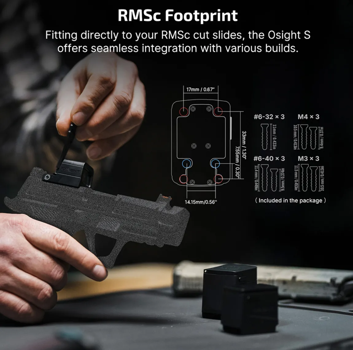 Osight S 2 MOA Dot & 32 MOA Circle with OAL Material