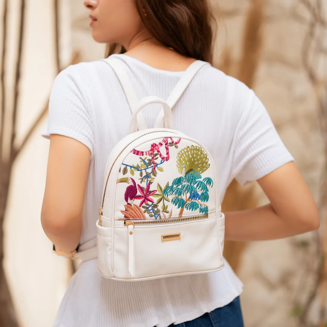 Parrot embroidery Backpack
