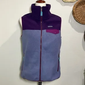 Patagonia 2016 Synchilla Women's Fleece Zip Up Vest  Purple Size Medium