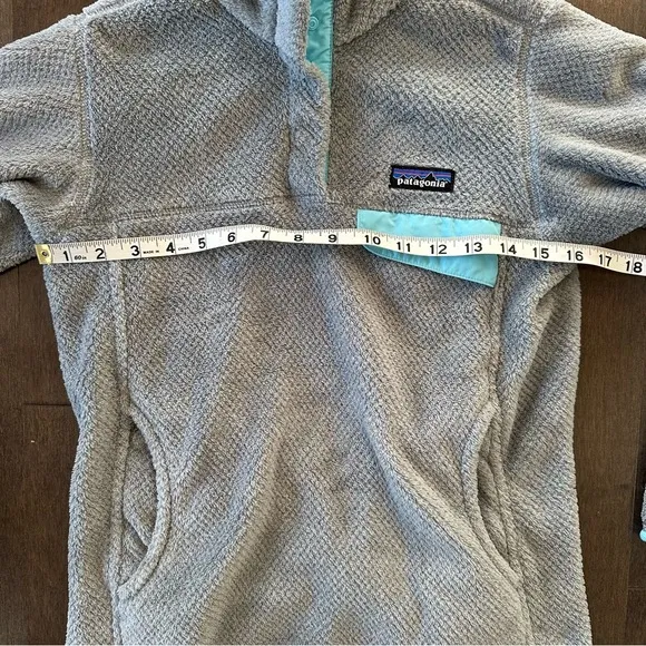 Patagonia Women's Re-Tool Snap-T Pullover Gray Teal Fleece Comfort XS