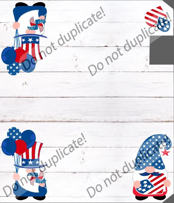Patriotic Gnomes Mailbox Cover