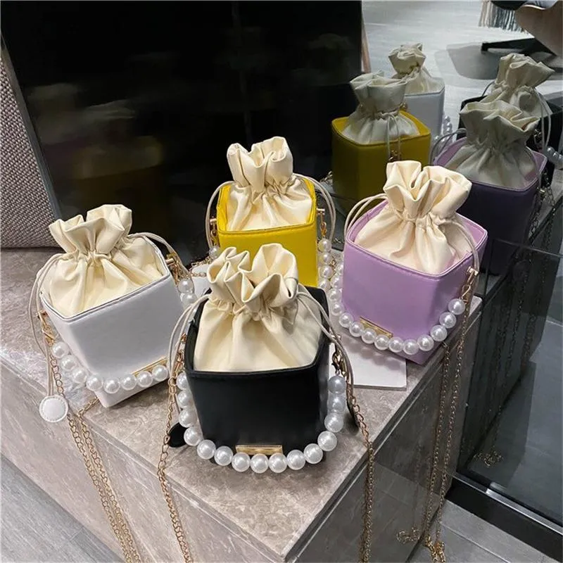 PB0016 Fashion Mini Pearl Chain Wallet Mobile Single Shoulder Bags