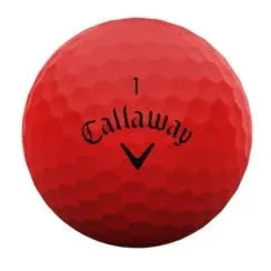 Pelotas de golf Callaway 2025 Supersoft rojas (paquete de 12)