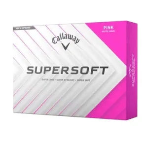 Pelotas de golf Callaway 2025 Supersoft rosas (paquete de 12)