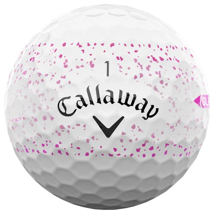 Pelotas de golf Callaway Supersoft Pink Splatter (paquete de 12)
