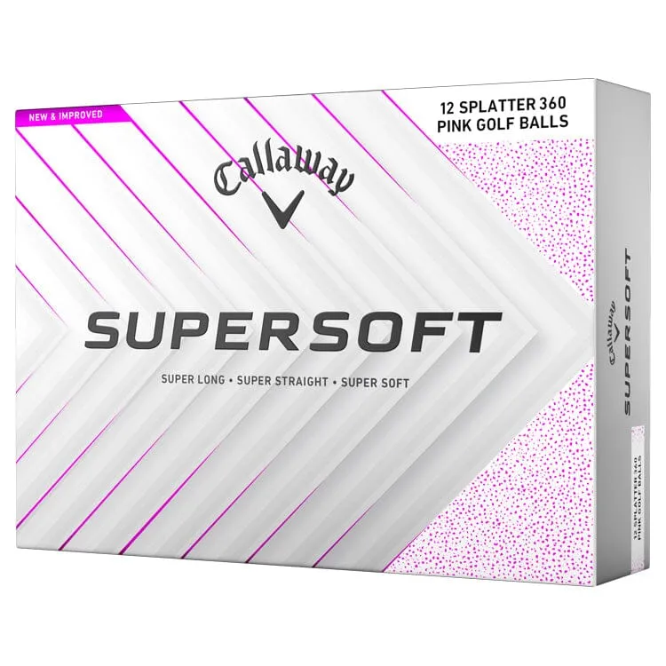 Pelotas de golf Callaway Supersoft Pink Splatter (paquete de 12)