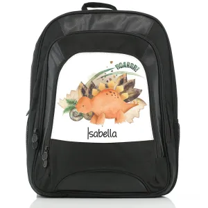 Personalised Rucksack with Name and Shell Stegosaurus