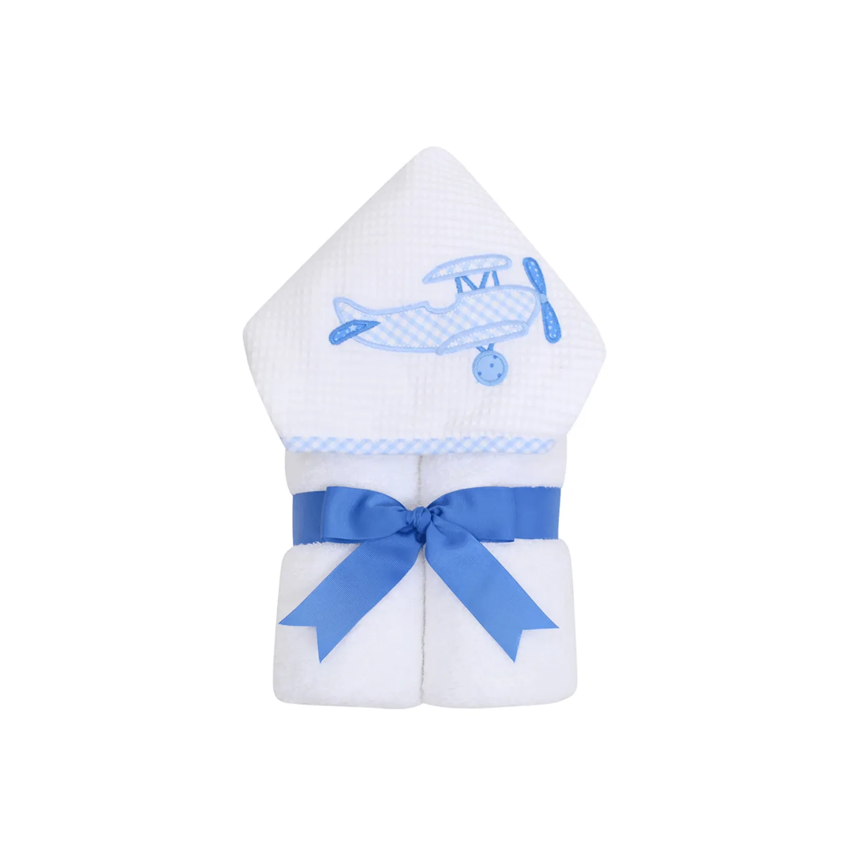 Personalized Baby Boy Blue Plane Hooded Towel