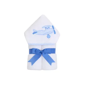 Personalized Baby Boy Blue Plane Hooded Towel