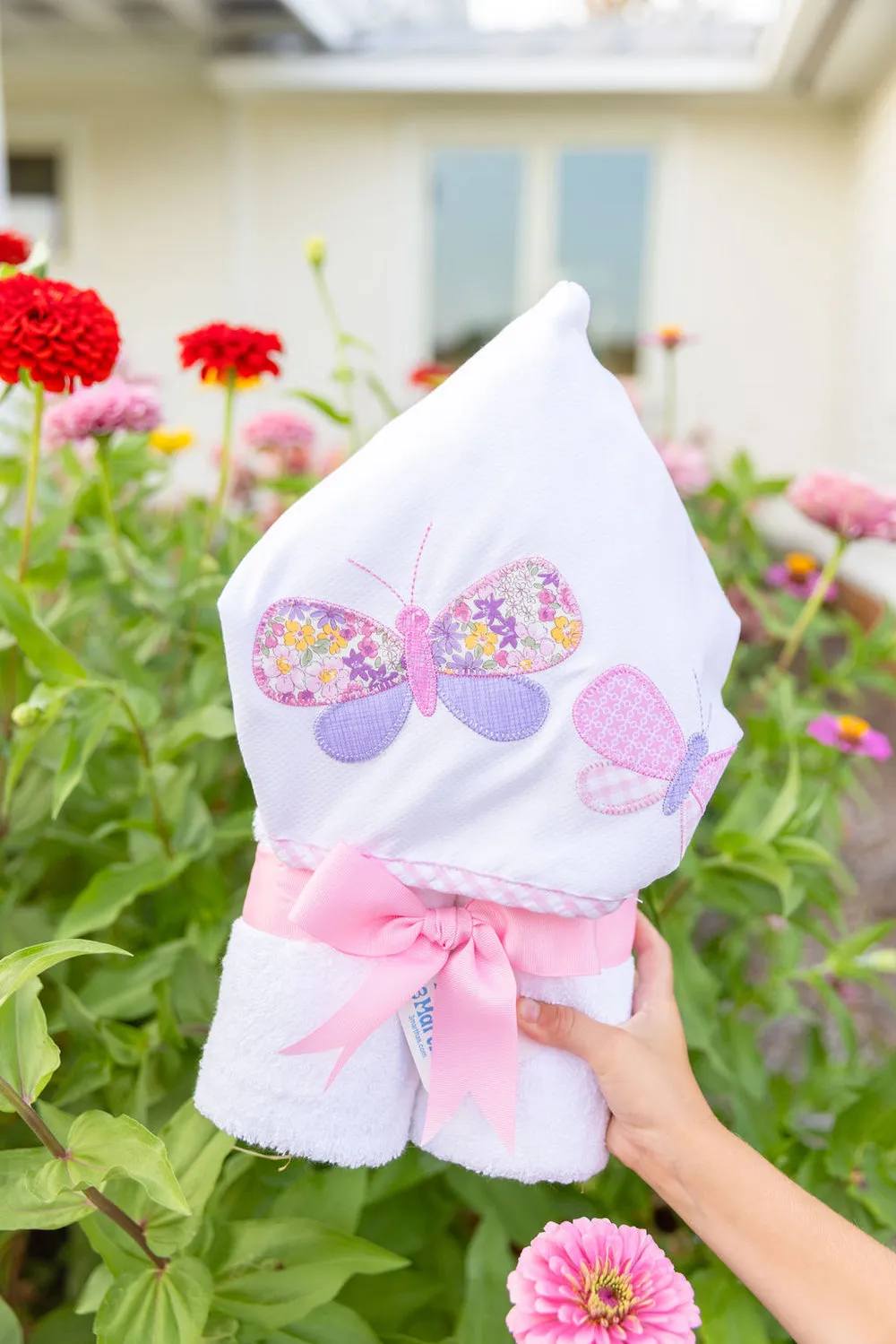 Personalized Baby Girl Floral Butterfly Hooded Towel