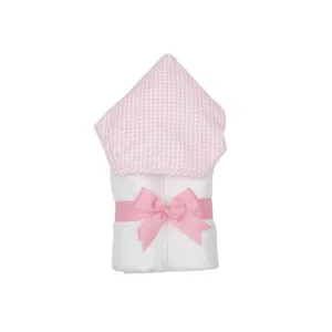 Personalized Baby Girl Pink Gingham Hooded Towel