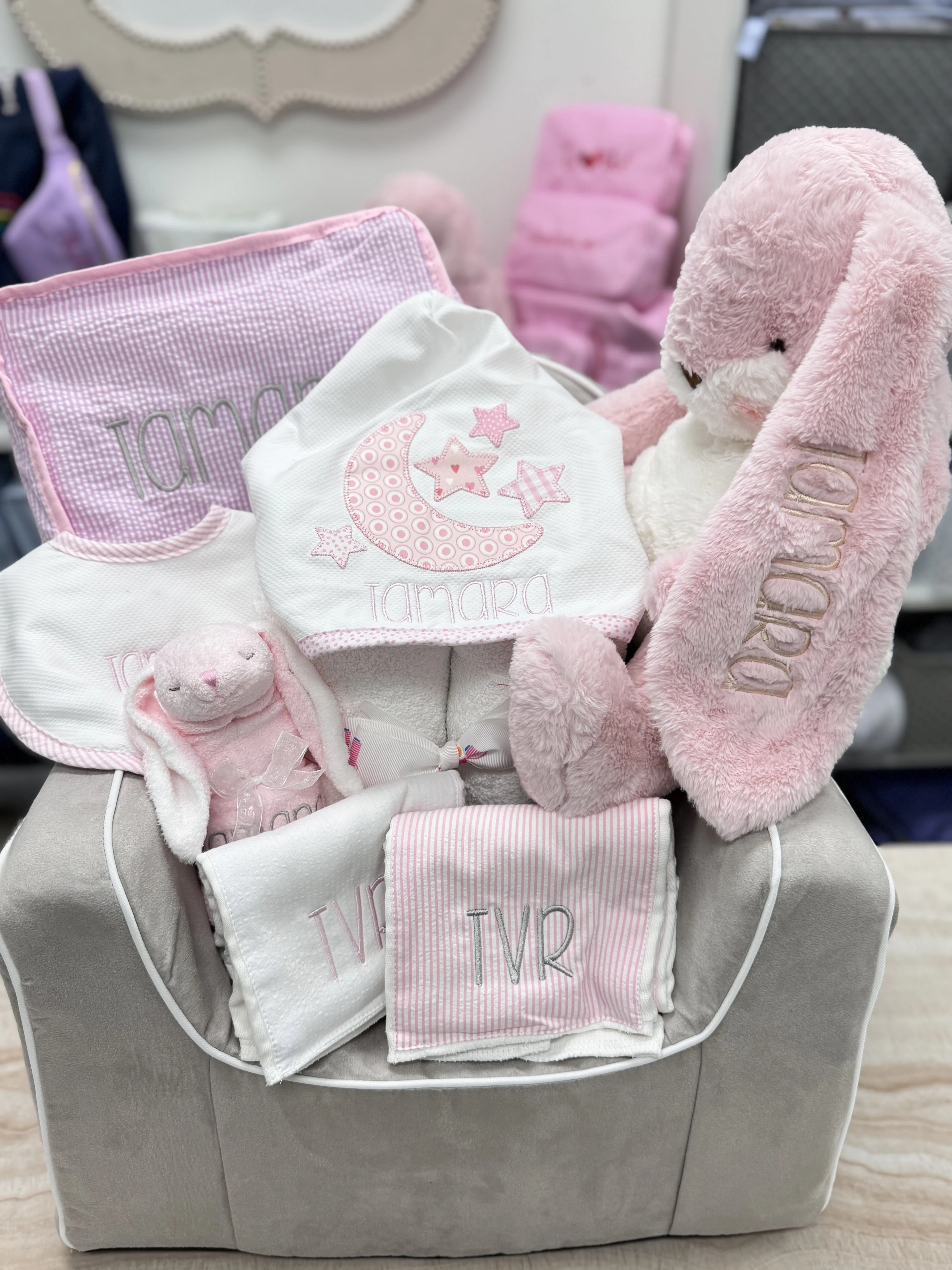 Personalized Baby Girl Pink Lullaby Hooded Towel