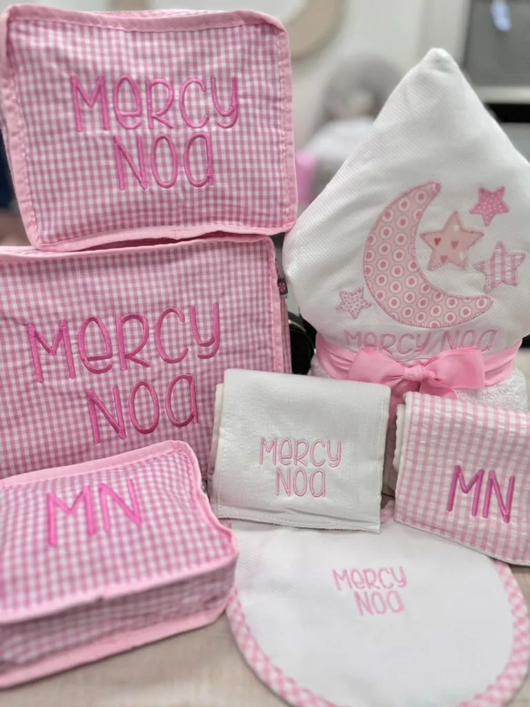 Personalized Baby Girl Pink Lullaby Hooded Towel