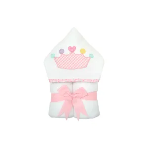Personalized Baby Girl Pink Princess Hooded Towel
