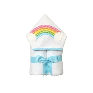 Personalized Baby Girl Rainbow Hooded Towel
