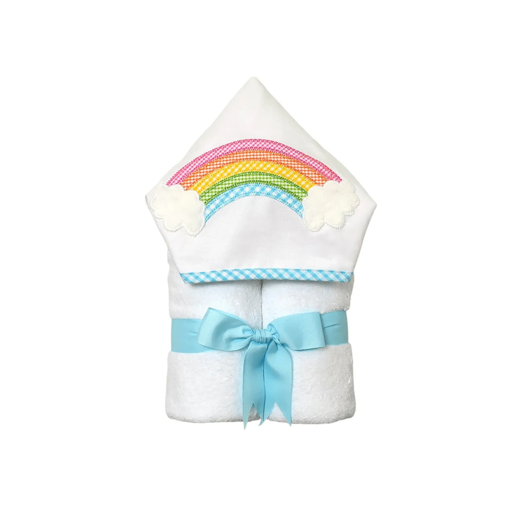 Personalized Baby Girl Rainbow Hooded Towel