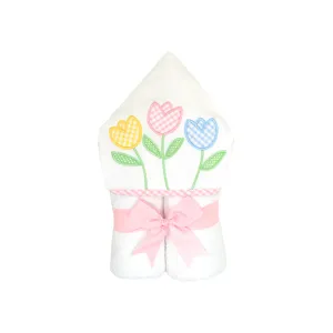 Personalized Baby Girl Tulip Hooded Towel