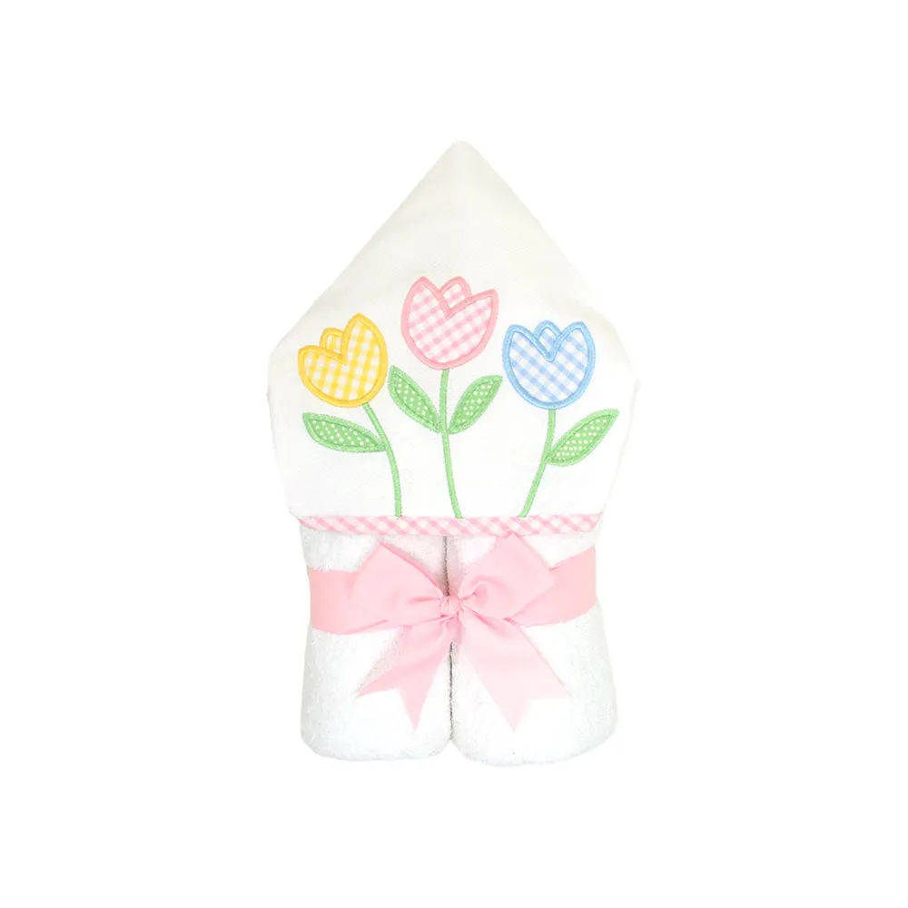 Personalized Baby Girl Tulip Hooded Towel