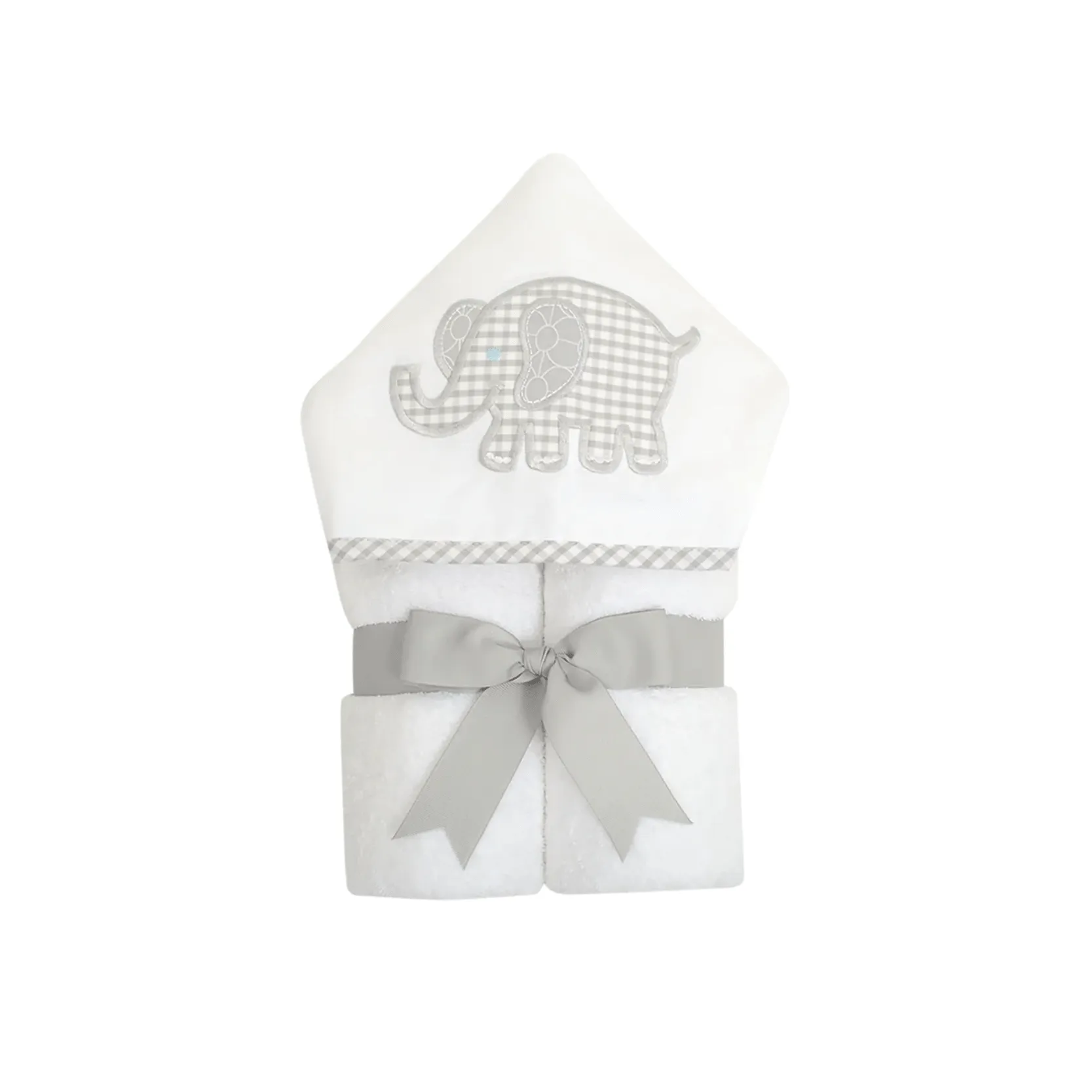 Personalized Elephant Grey Baby Hooded Towel