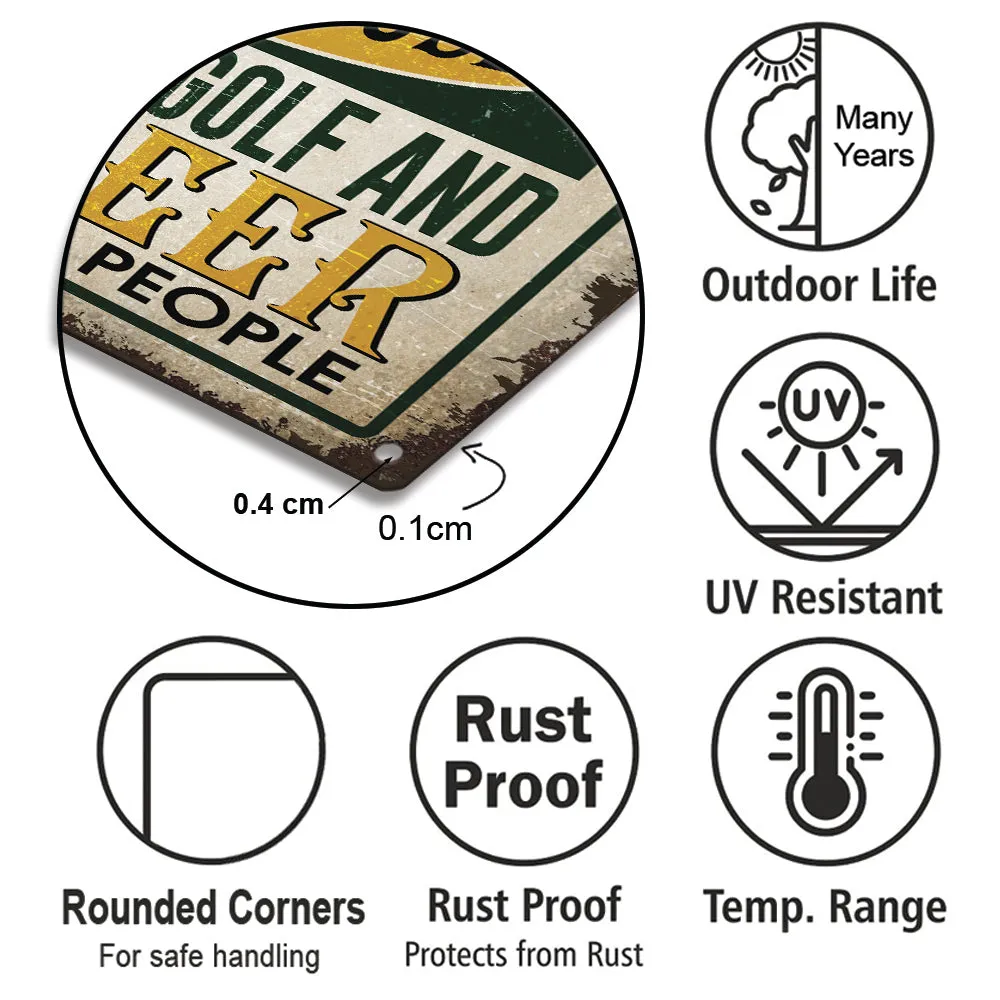 Personalized House I Like Golf And Beer And Maybe 3 People Metal Sign
