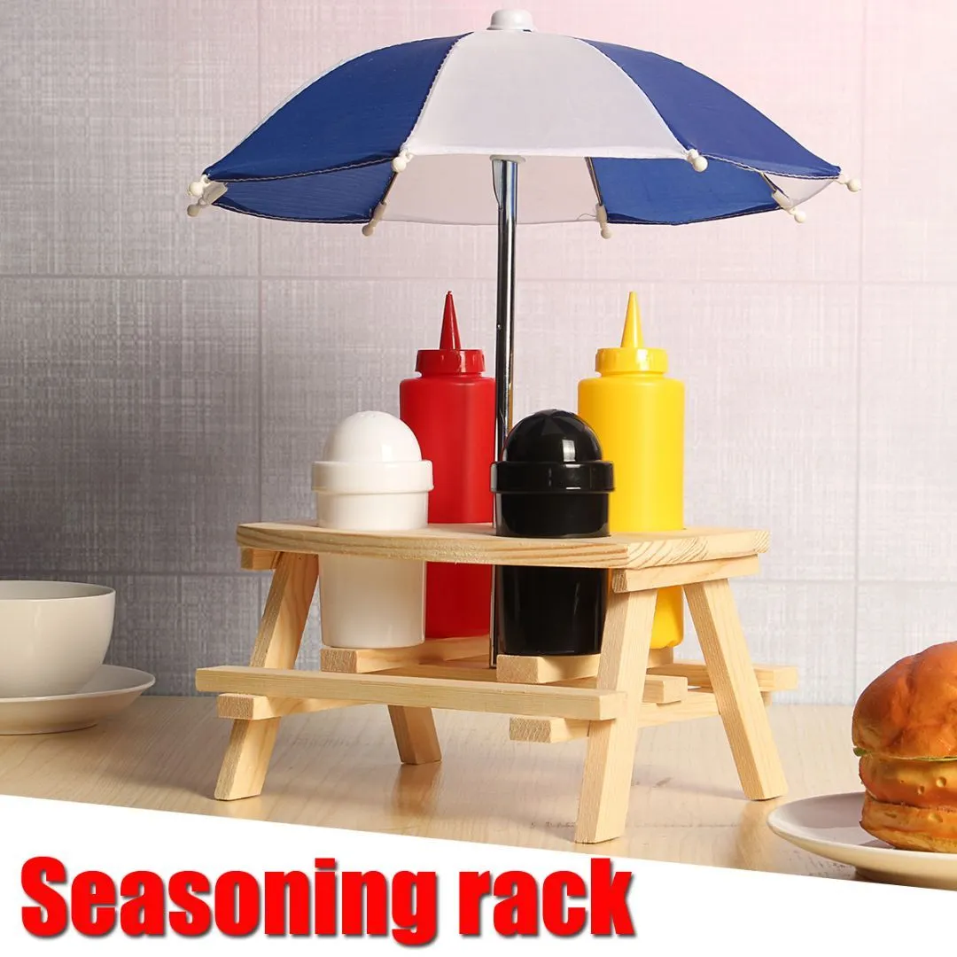 Picnic Table Parasol Pub Cruet Condiment Set