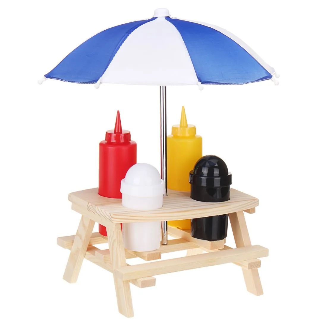 Picnic Table Parasol Pub Cruet Condiment Set