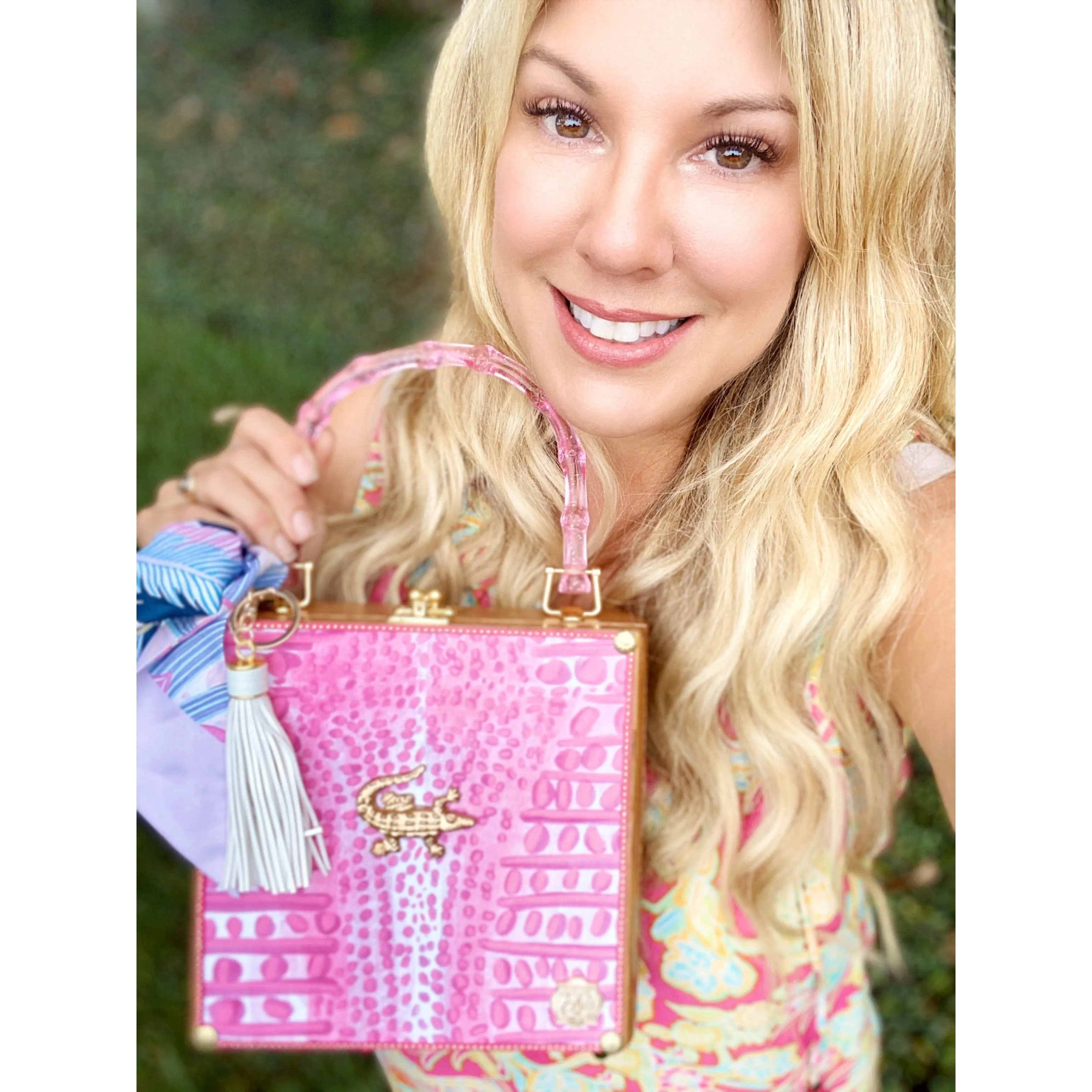 Pink Gator Toile Bag