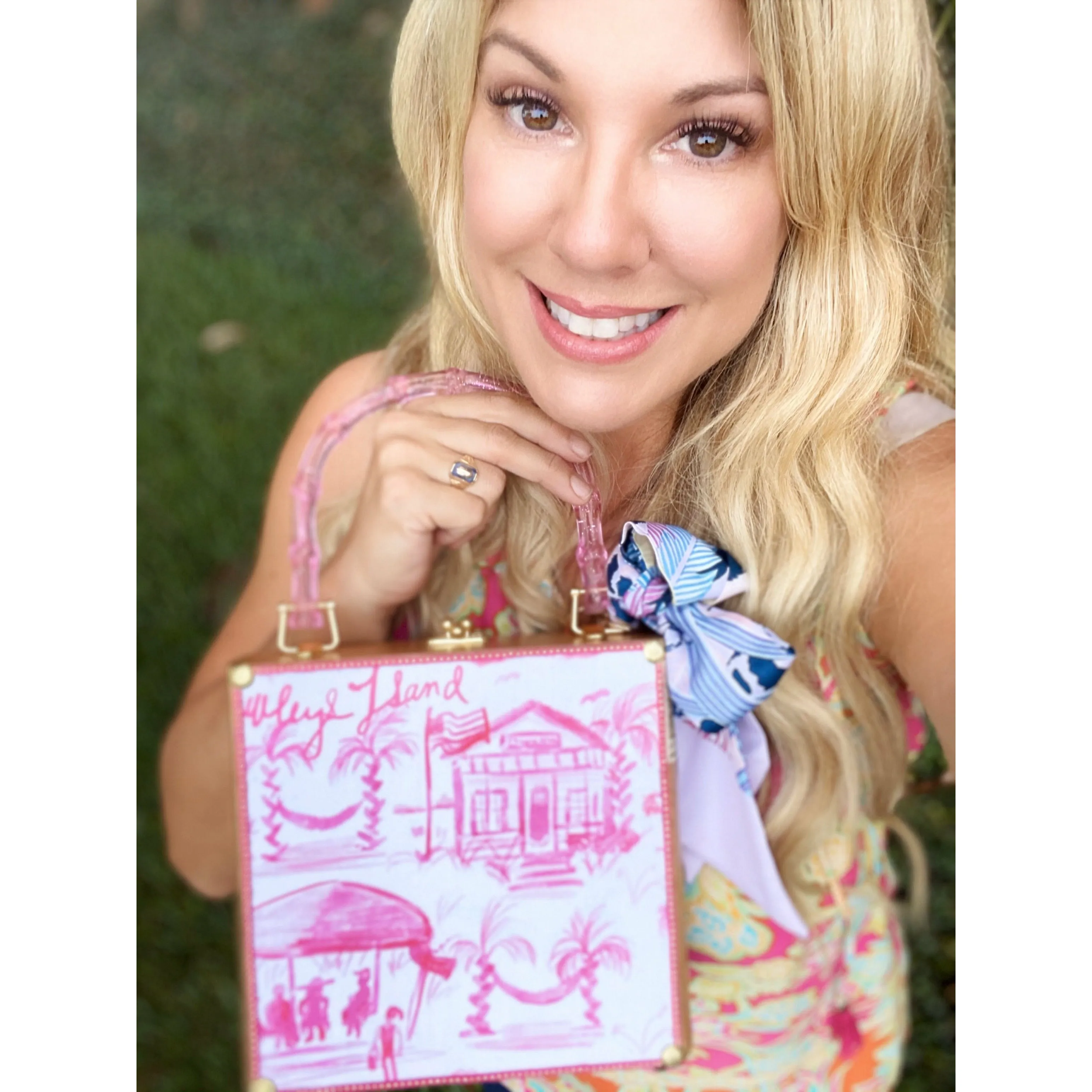 Pink Gator Toile Bag
