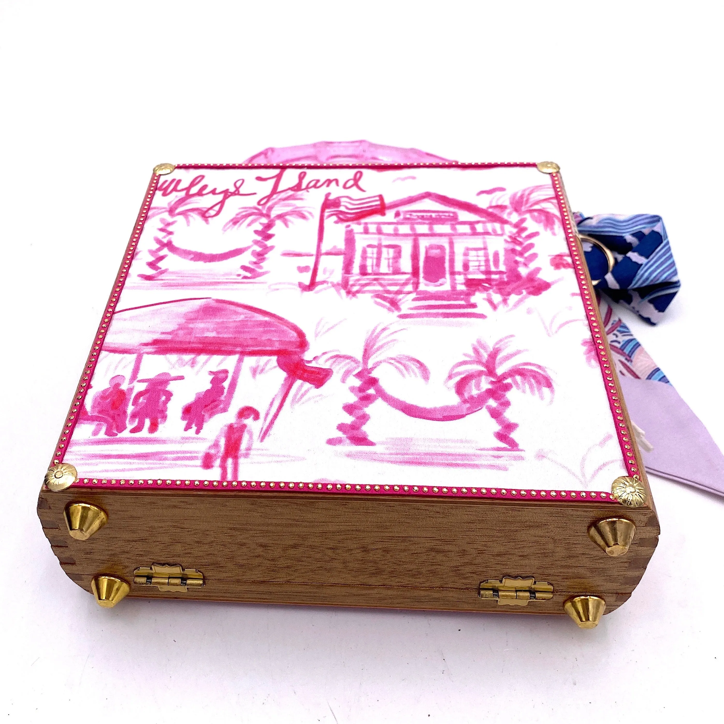 Pink Gator Toile Bag