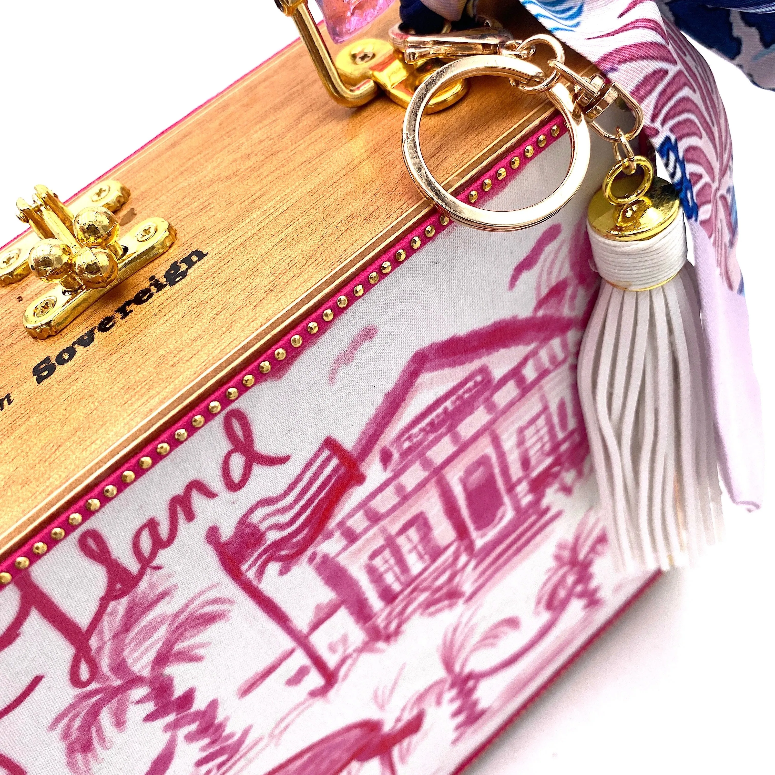 Pink Gator Toile Bag