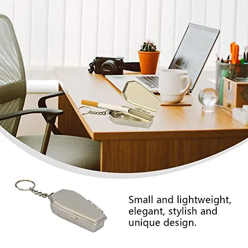 Portable Ashtray Tinplate Pocket Ashtray, Mini Ash Holder with Lids for Outdoor Use Easily Bringing When Travelling and Camping