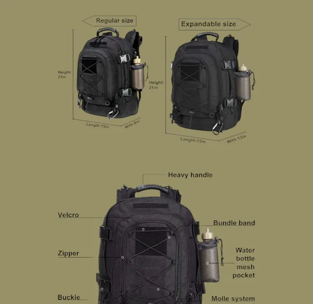 PrepPro Tactical Expandable Backpack – 3-Day Waterproof Survival Pack