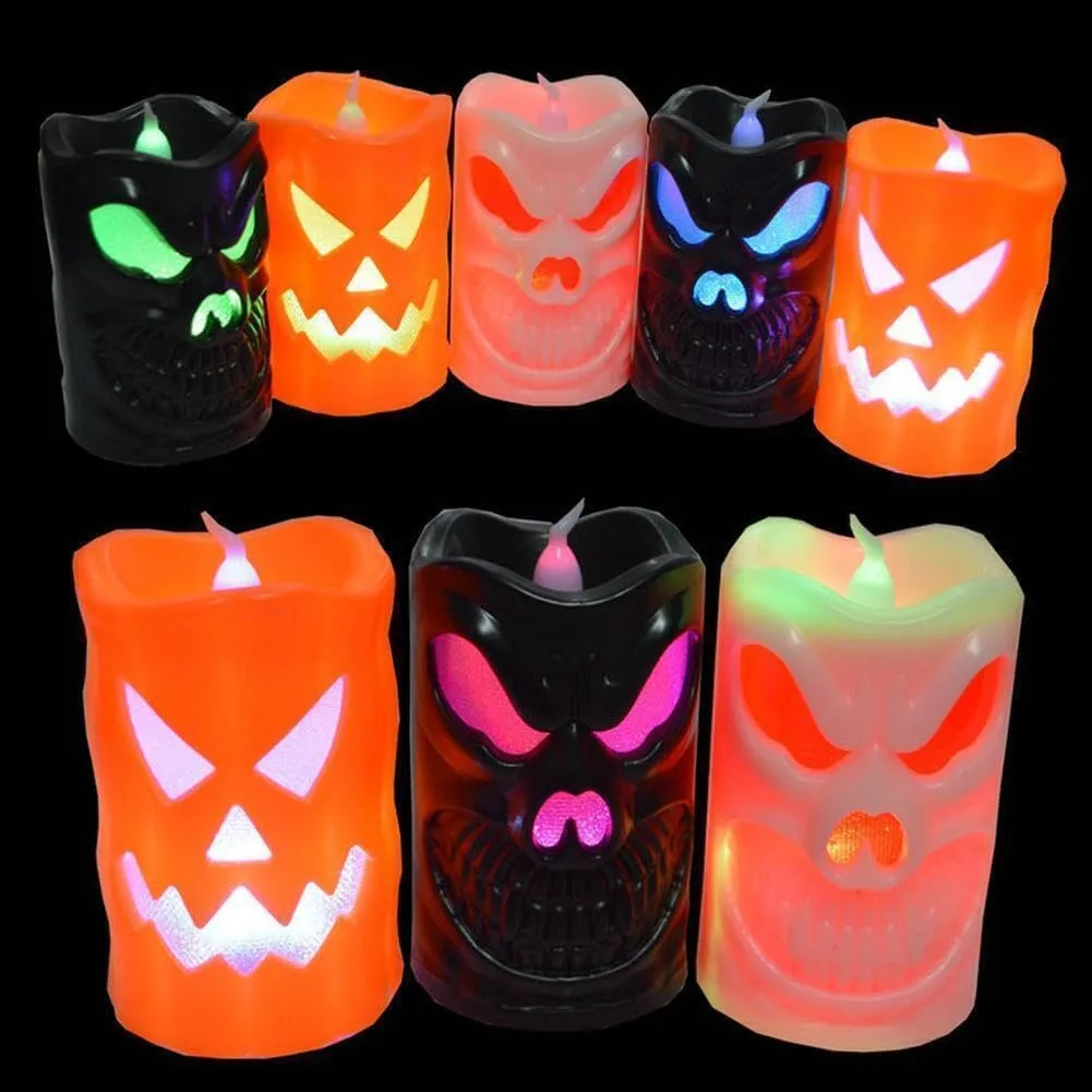 PS Pumpkin Skull Happy Halloween Theme Ghost Skull Little Devil Pumpkin Haloween Decorations 3 PCS Set