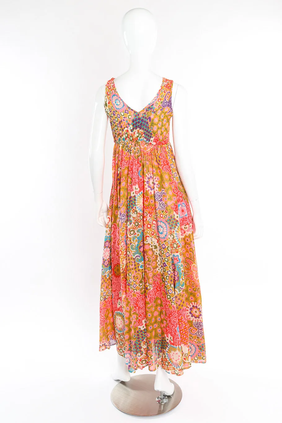 Psychedelic Maxi Dress With Shawl