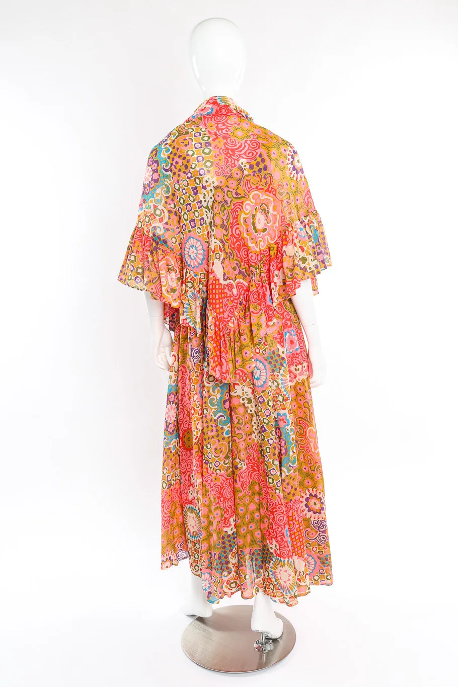 Psychedelic Maxi Dress With Shawl